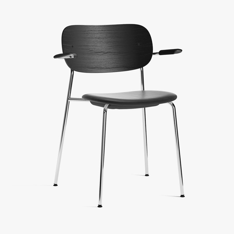 Co Chair w/Armrest | Black Oak / Black Leather