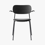 Co Chair w/Armrest | Black Oak / Black Leather