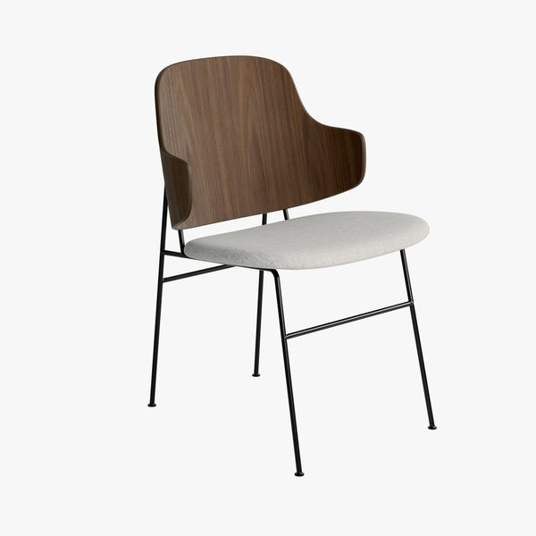 Penguin Dining Chair | Walnut / Grey Fabric