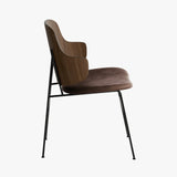 Penguin Dining Chair | Walnut / Brown Leather