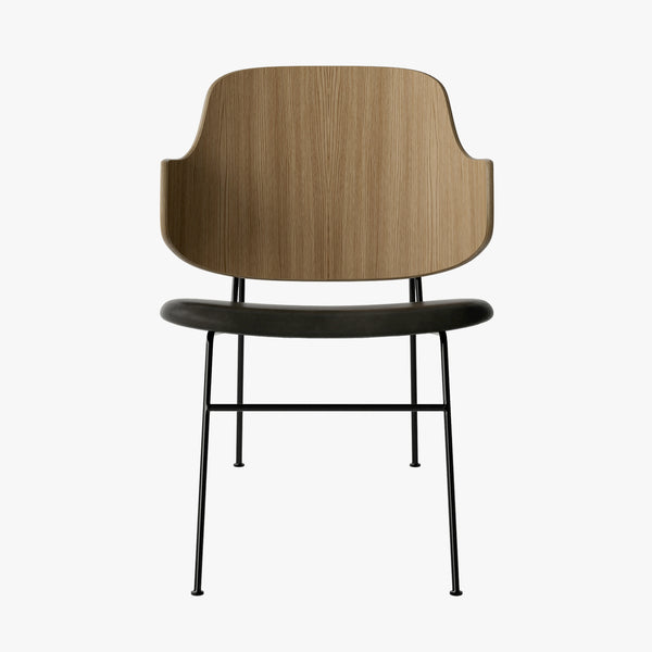 Penguin Lounge Chair | Natural Oak / Black Leather