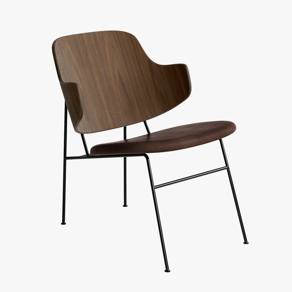 Penguin Lounge Chair | Walnut / Brown Leather