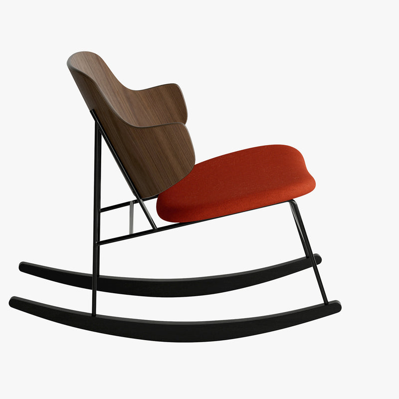 Penguin Rocking Chair | Walnut / Red Fabric