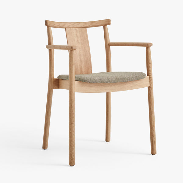 Merkur Dining Chair w/Armrest | Oak/Beige