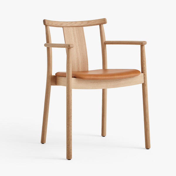 Merkur Dining Chair w/Armrest | Oak/Cognac
