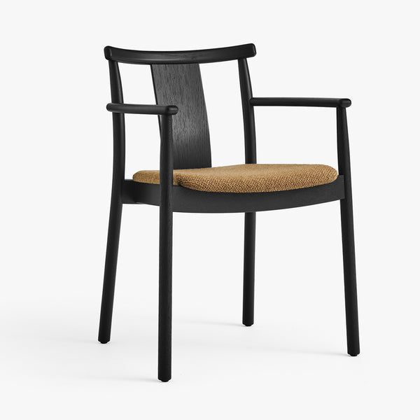 Merkur Dining Chair w/Armrest | Black Oak/Cognac