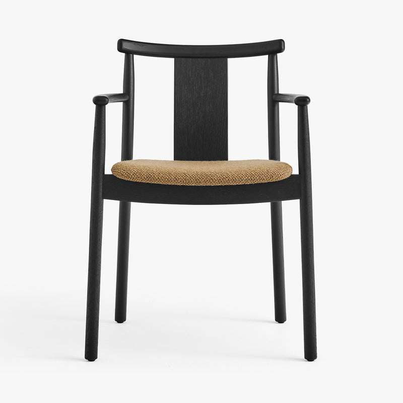 Merkur Dining Chair w/Armrest | Black Oak/Cognac