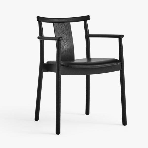Merkur Dining Chair w/Armrest | Black Oak/Black