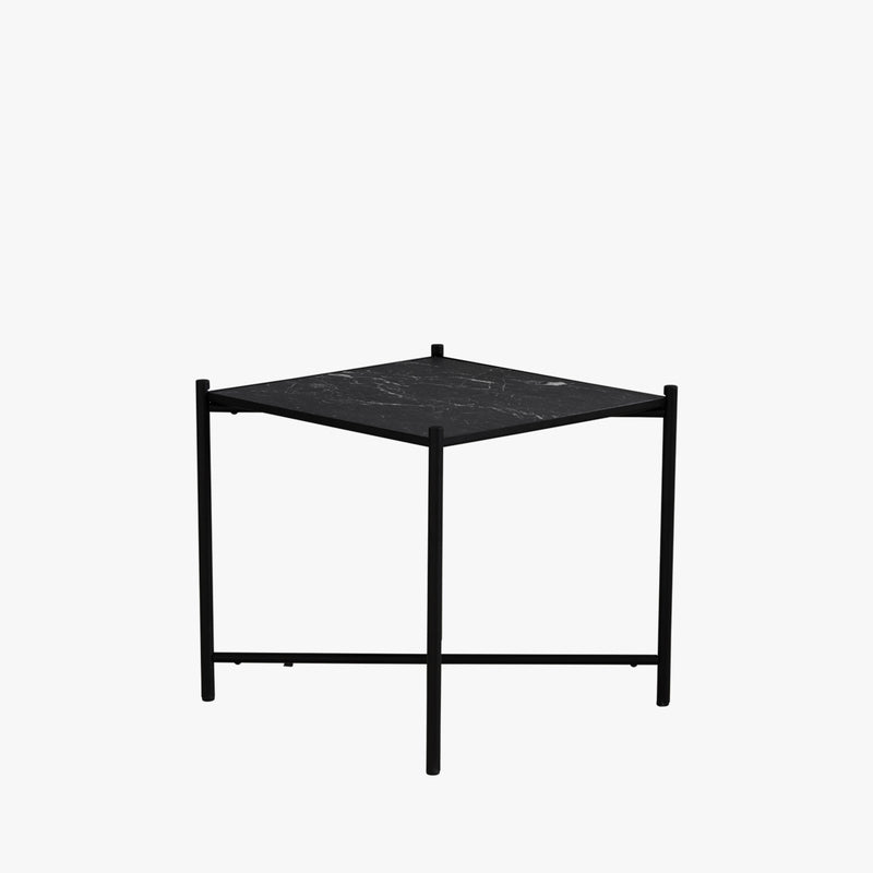 Handvärk Side Table | Black/Black Marble