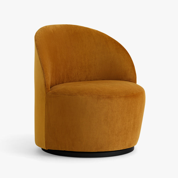 Tearoom Lounge Chair, Swivel w. Return | Mustard