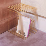 CURVA Wire Stool & Shelf | Gold