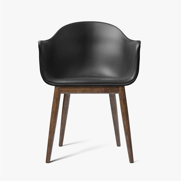 Harbour Chair | Black Leather / Dark Oak