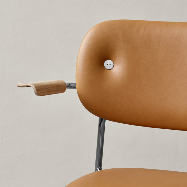 Co Chair w/Armrest, Fully | Cognac Leather