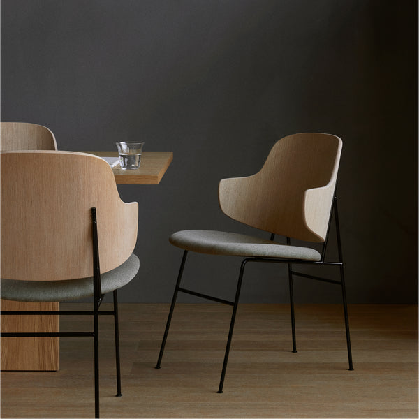 Penguin Dining Chair | Natural Oak / Grey Fabric