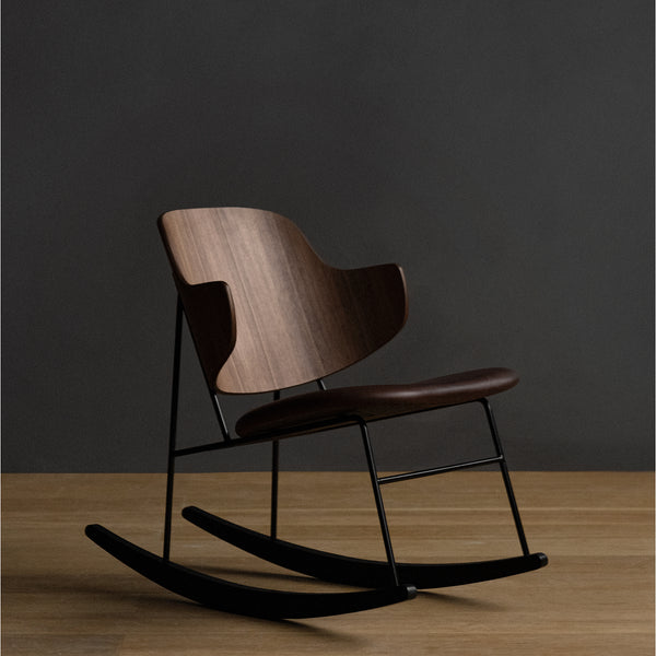 Penguin Rocking Chair | Walnut / Brown Leather